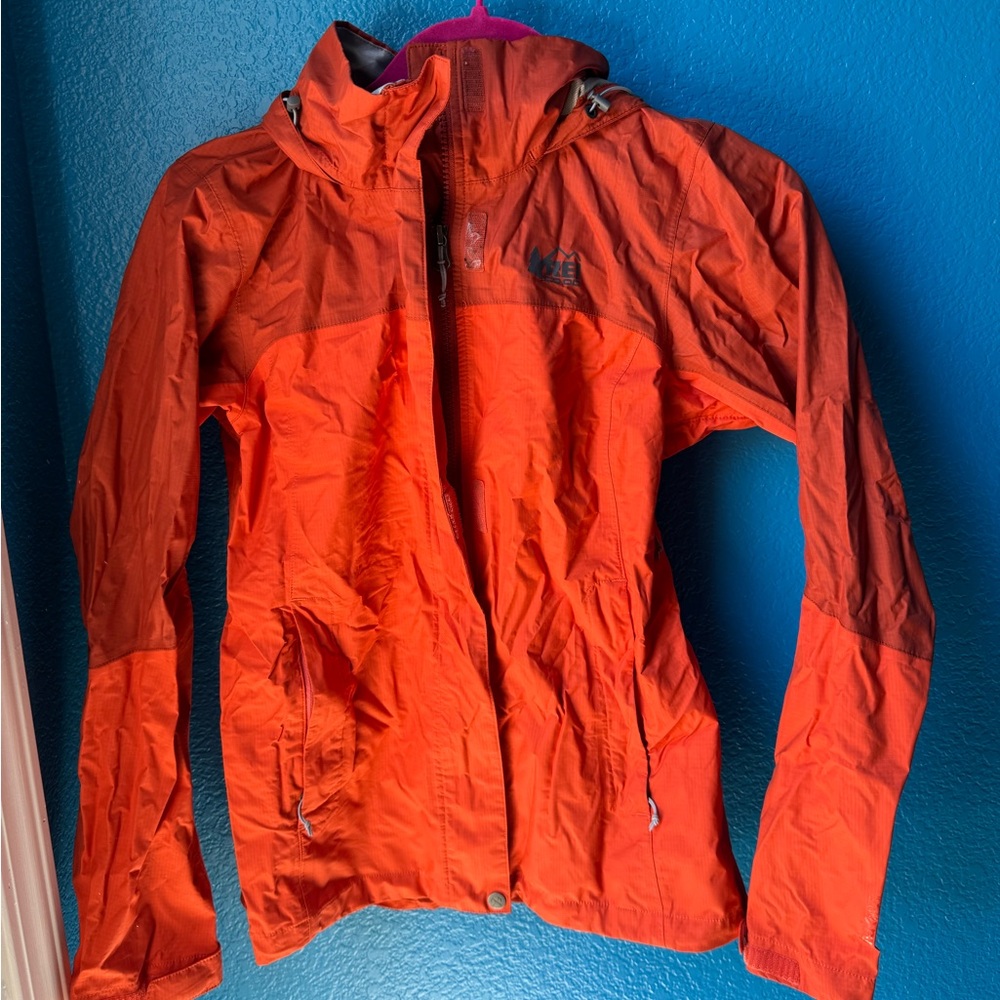 REI Orange Ski Snow Jacket Waterproof High Visibility